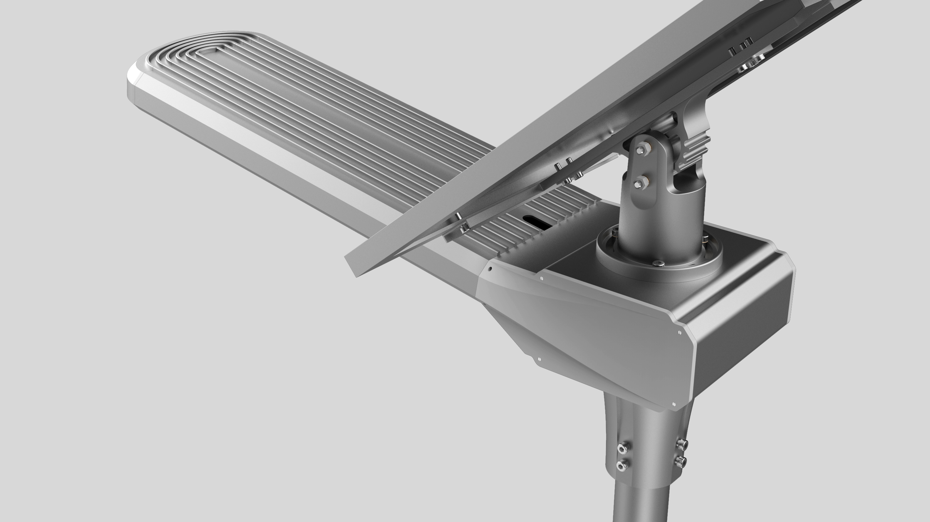 industrial design，Solar street lamp，Sheet metal，Lighting class，Product modeling design，