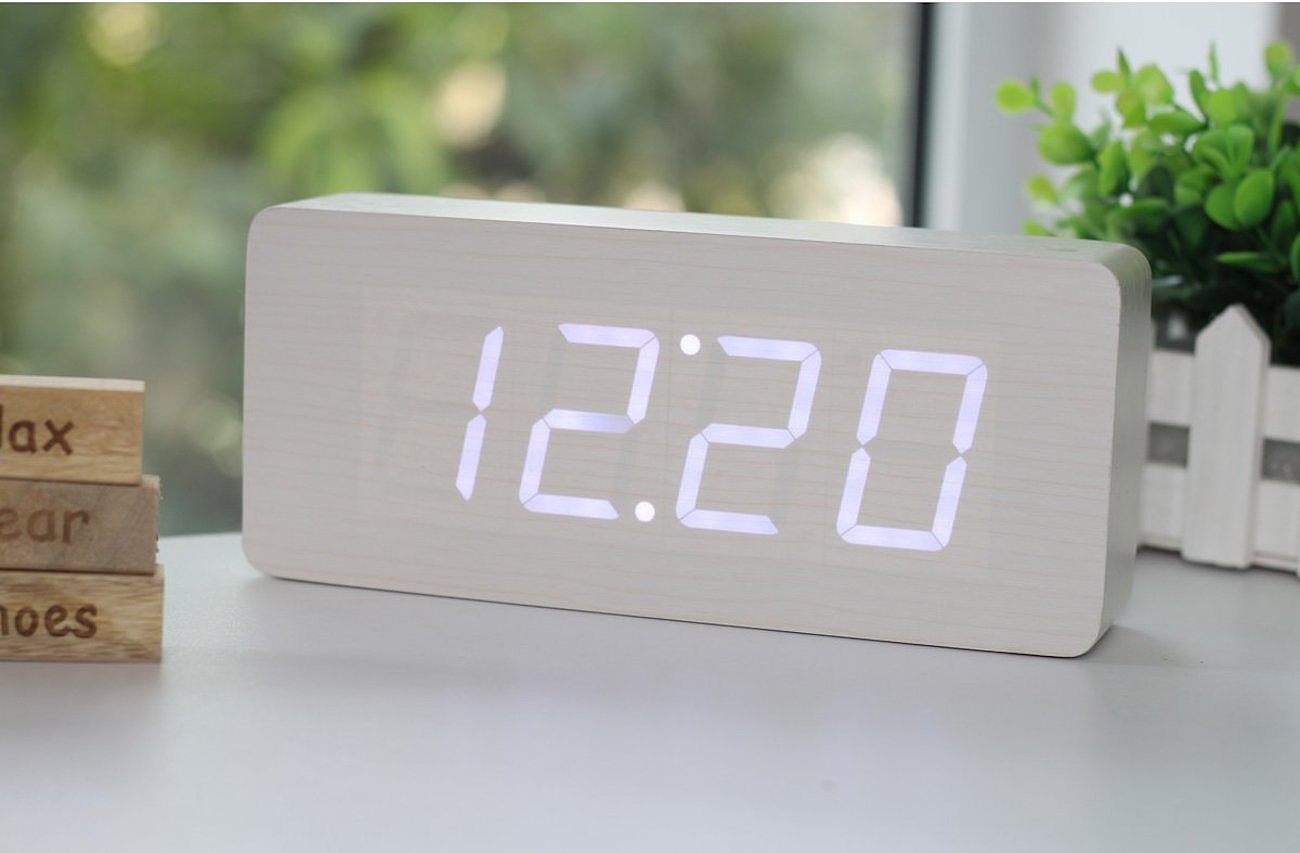 grain，led，alarm clock，white，