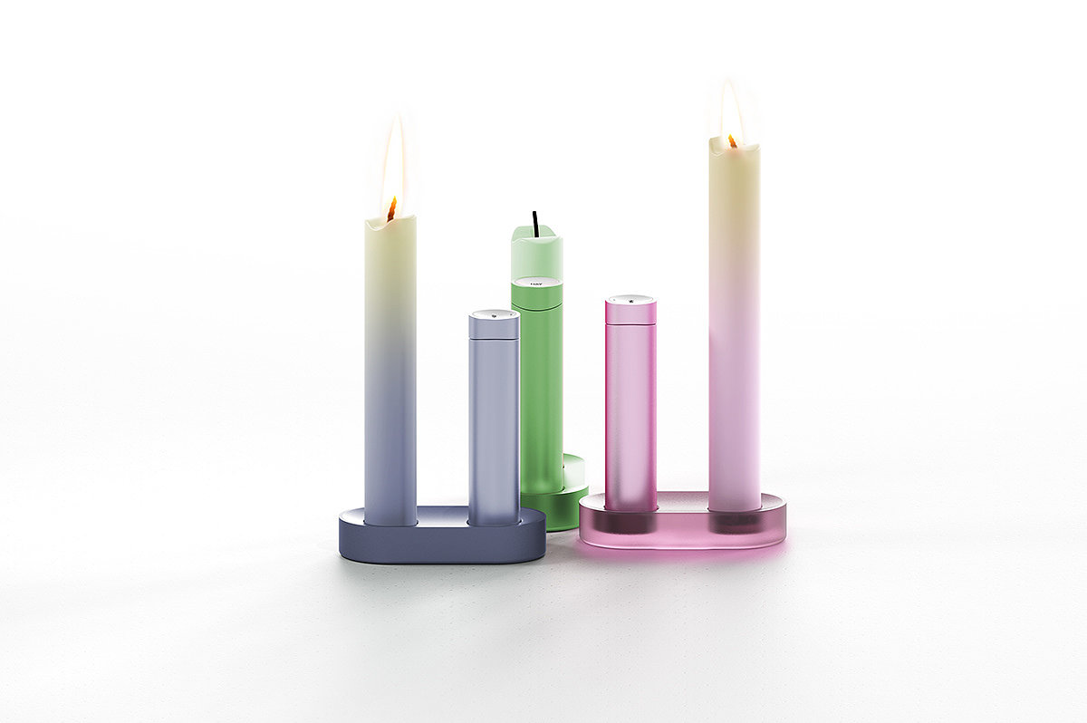 Tabletop decoration，product design，Candlestick，lighter，