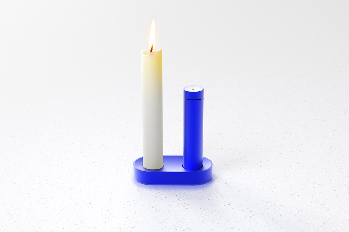 Tabletop decoration，product design，Candlestick，lighter，