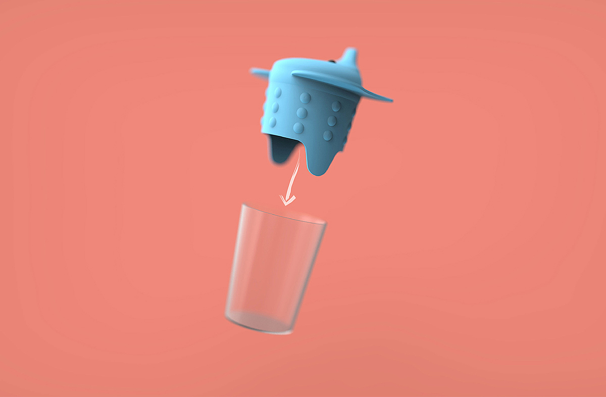 Grippy Sippy，有趣，烤制硅胶，杯盖，造型可爱，