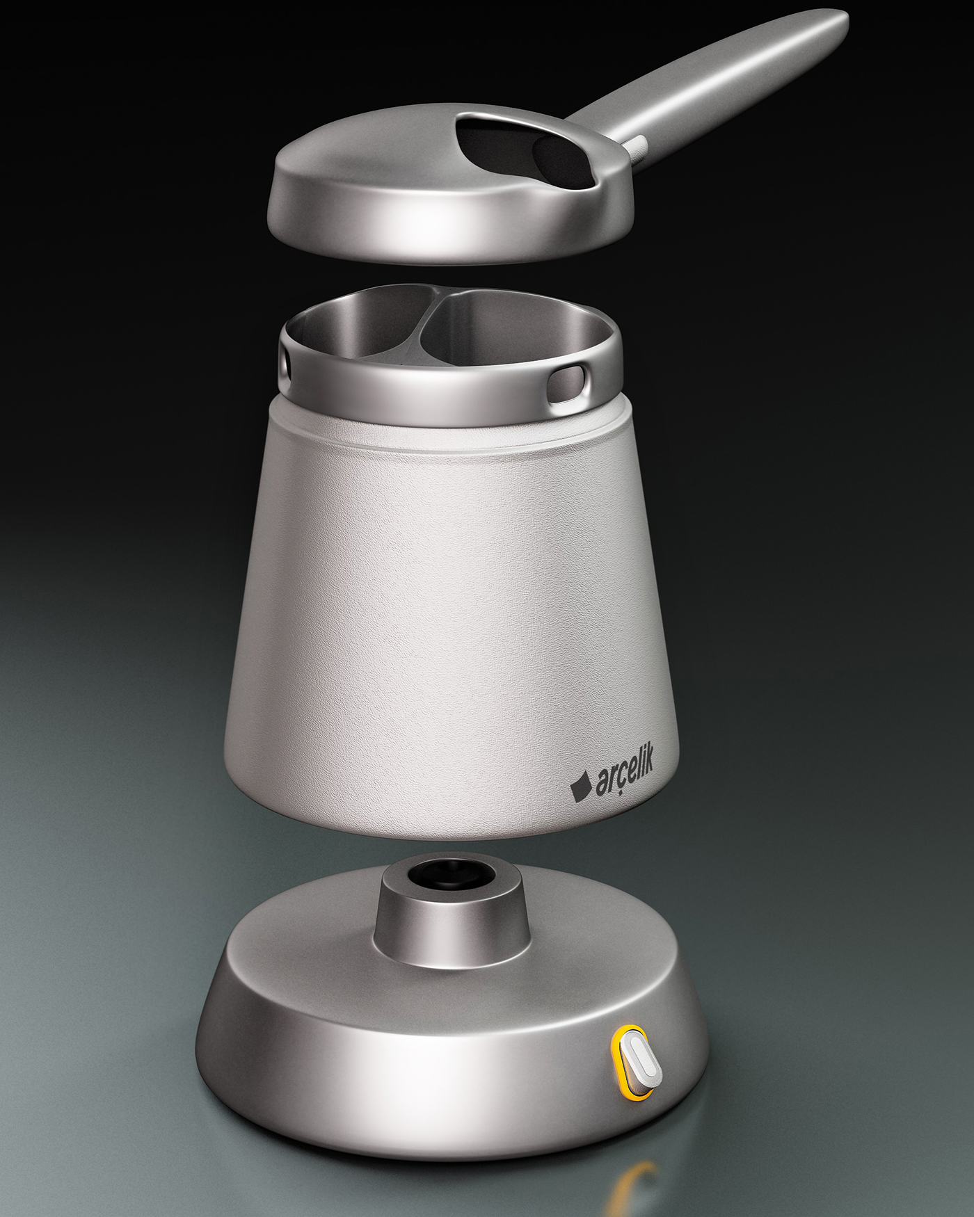 Arcelic，Turkish coffee pot，C4D rendering，