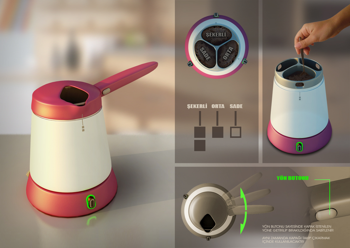Arcelic，Turkish coffee pot，C4D rendering，