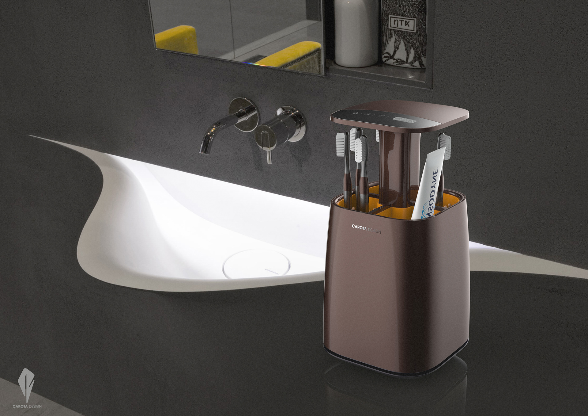 white，Intelligent toothbrush bucket，Short，