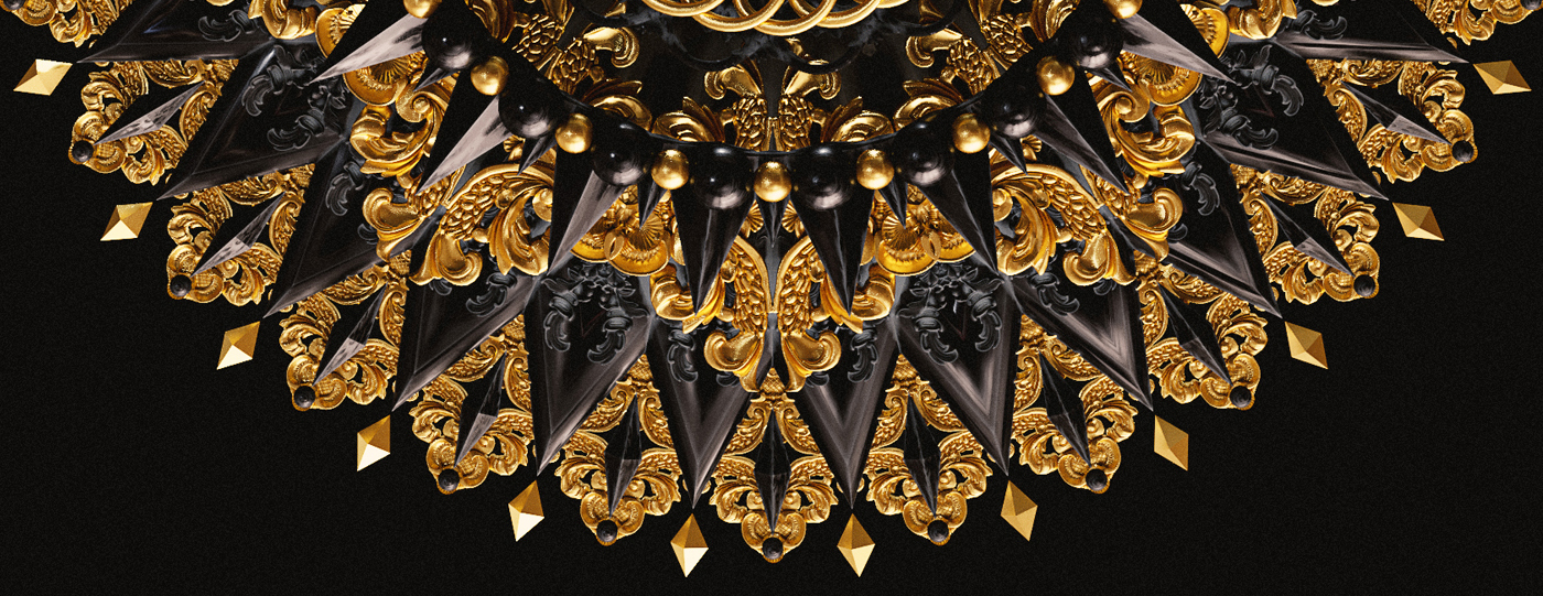 illustration，Mandala pattern，3D modeling，