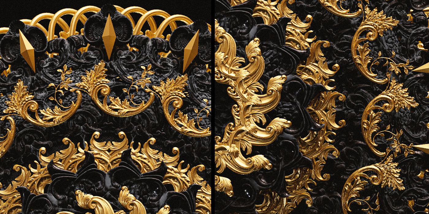 illustration，Mandala pattern，3D modeling，