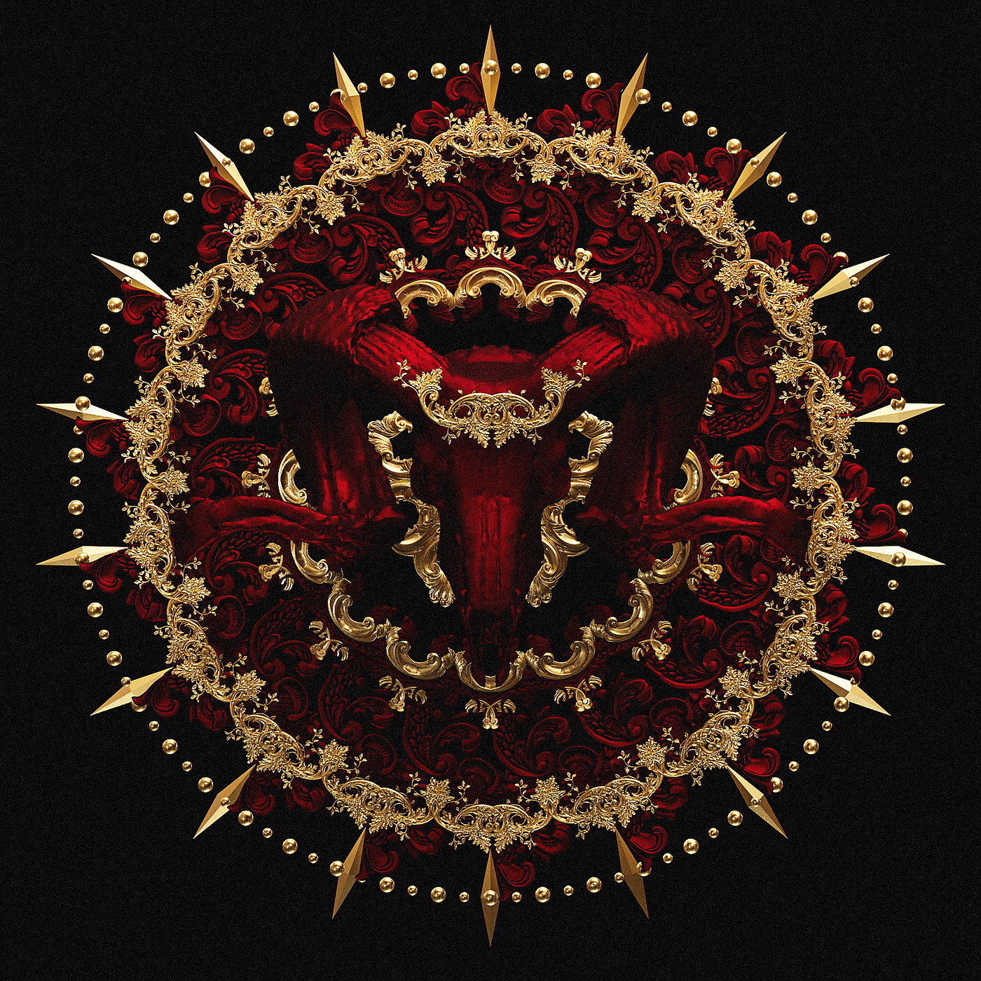 illustration，Mandala pattern，3D modeling，
