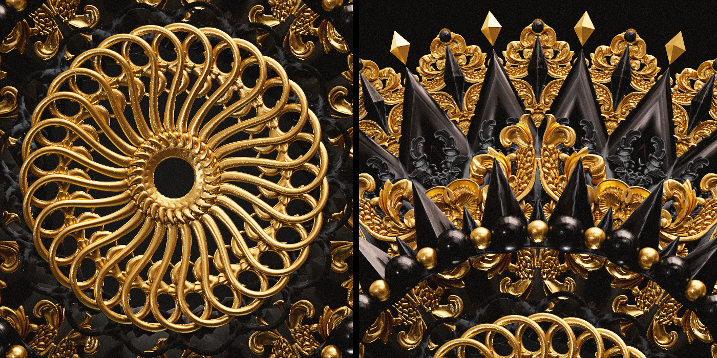 illustration，Mandala pattern，3D modeling，