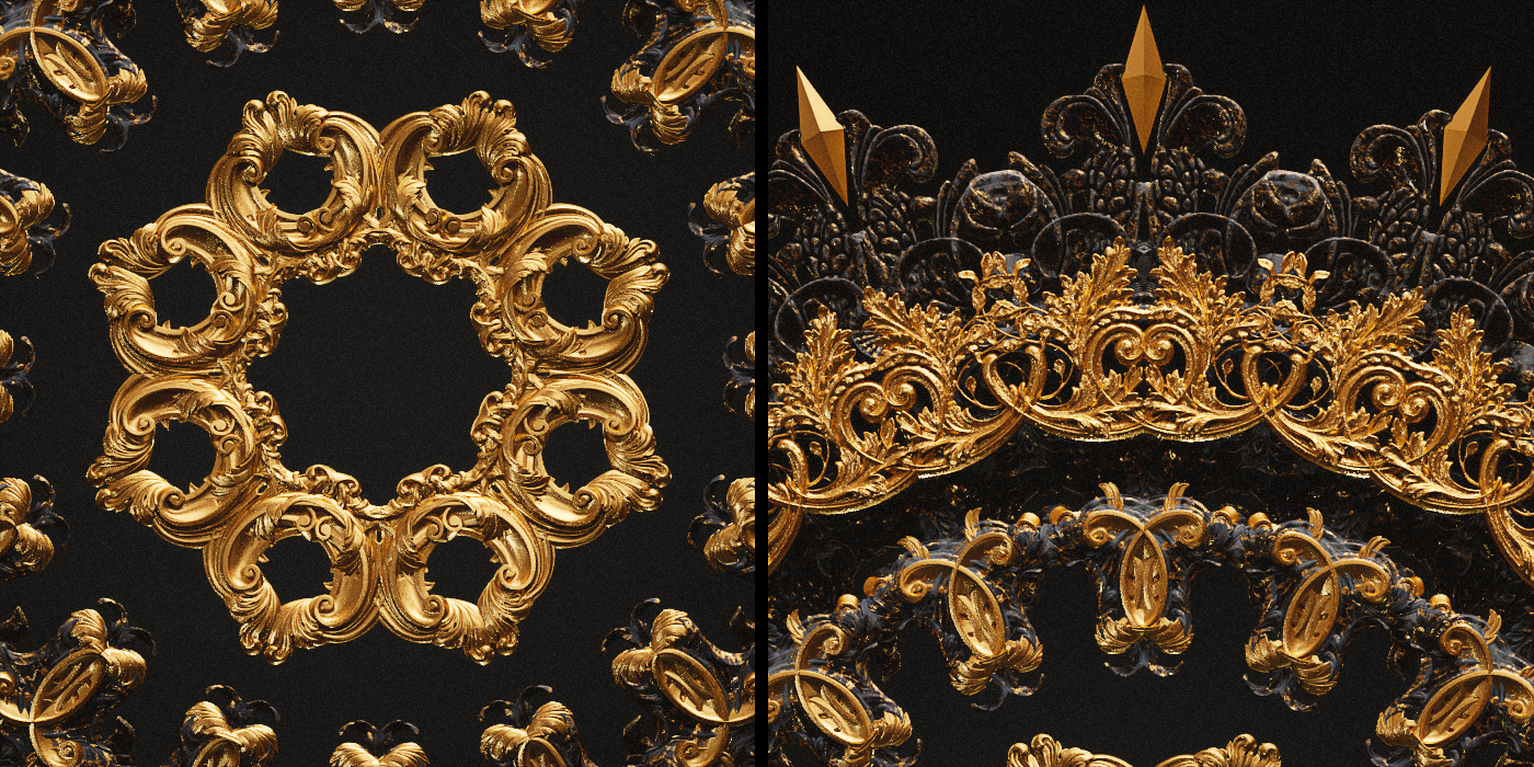 illustration，Mandala pattern，3D modeling，