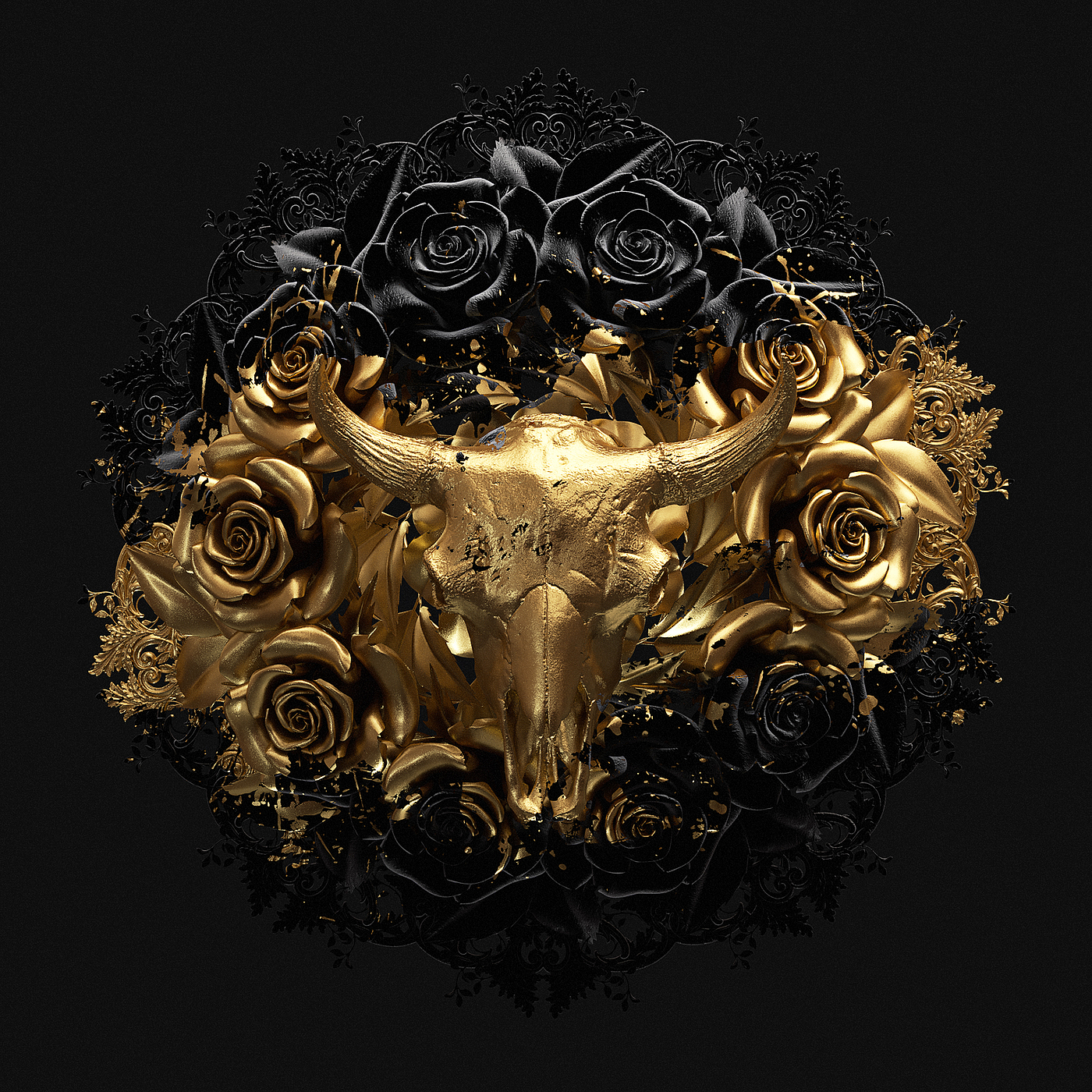 illustration，Mandala pattern，3D modeling，