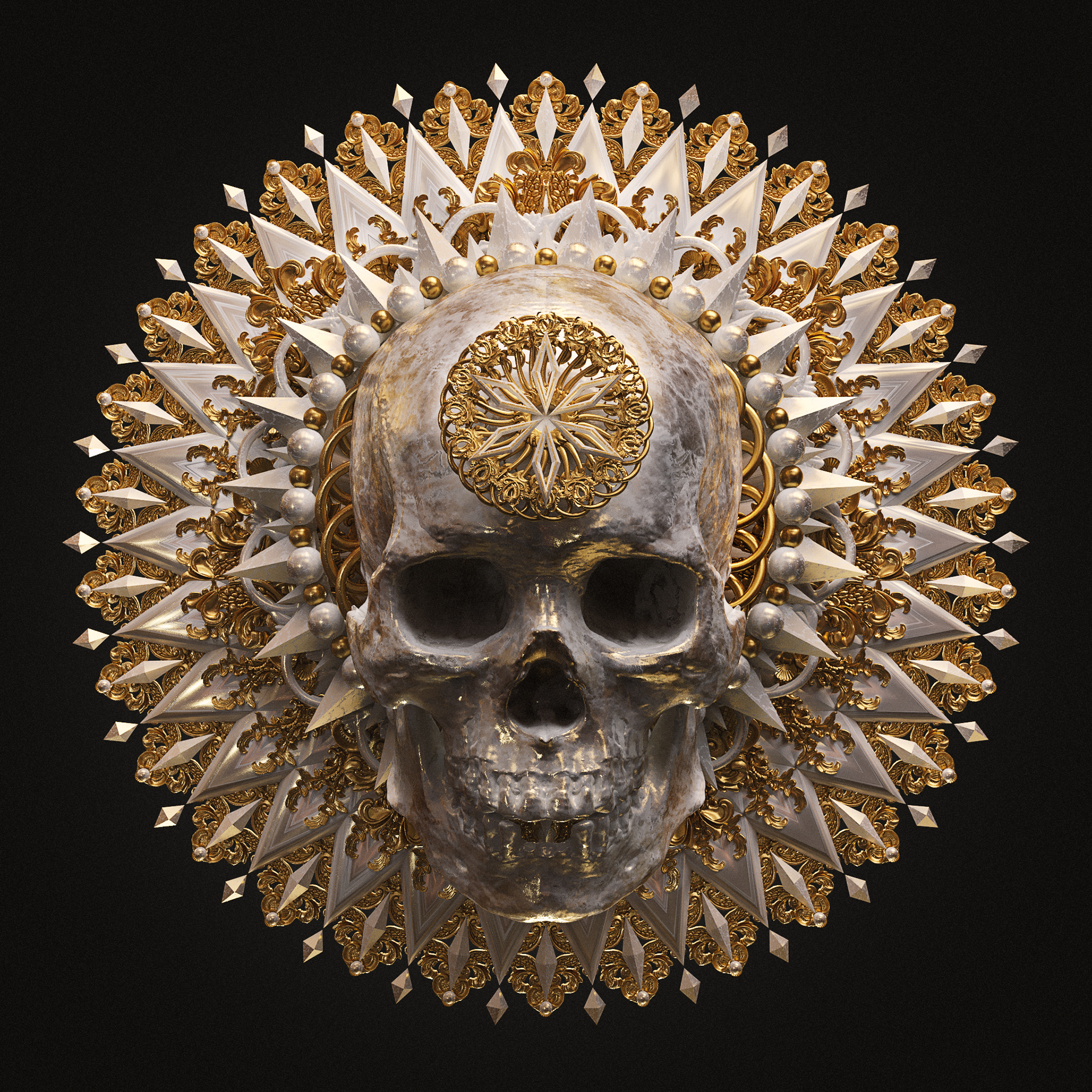 illustration，Mandala pattern，3D modeling，