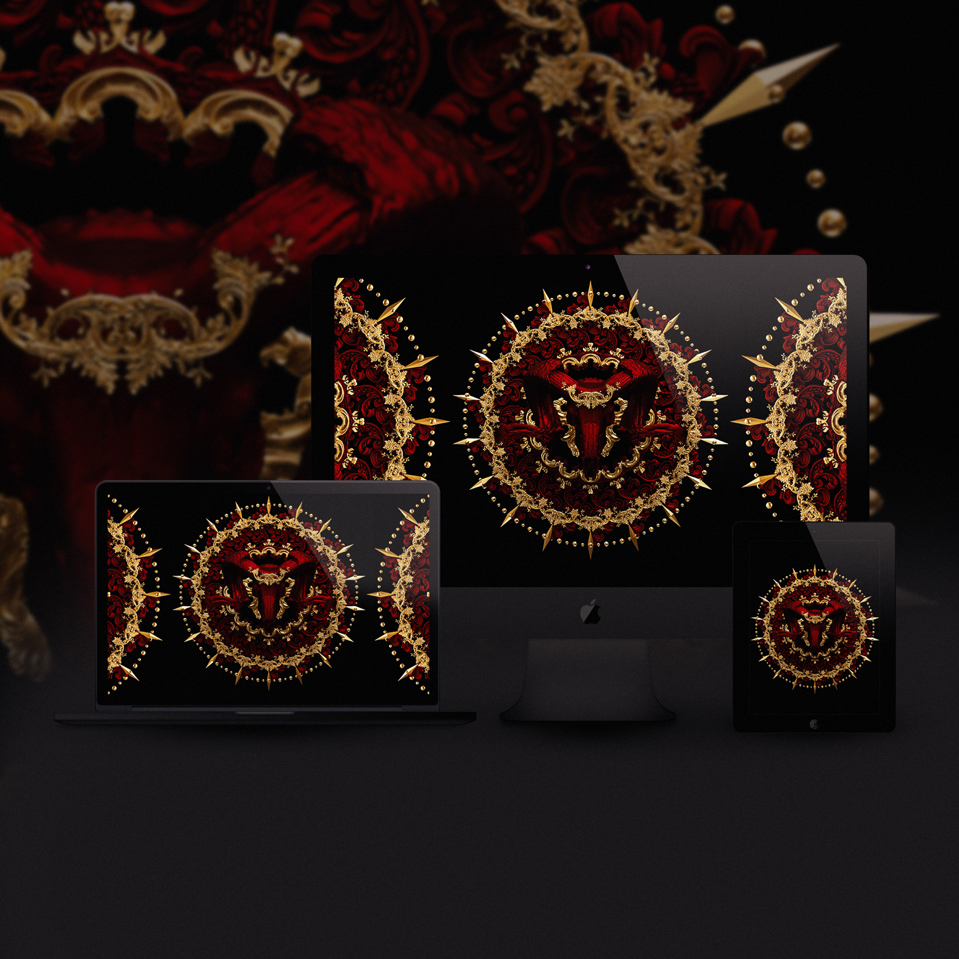 illustration，Mandala pattern，3D modeling，