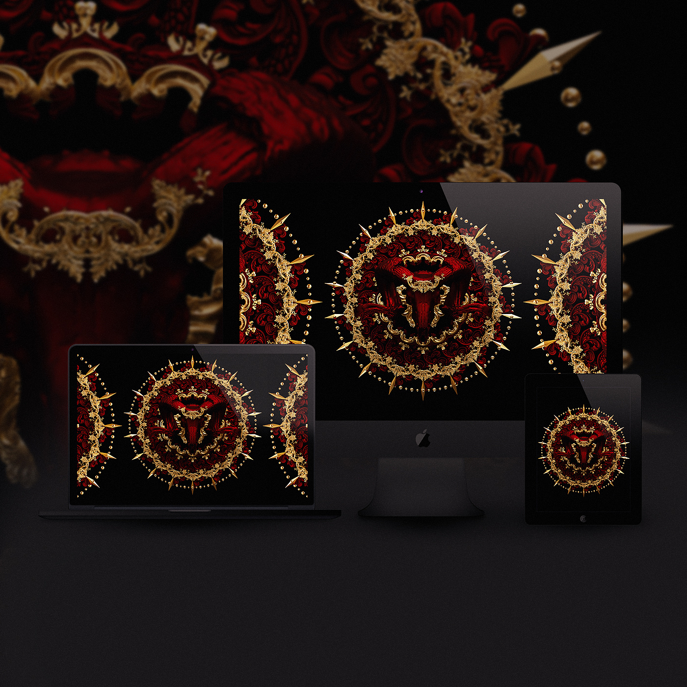 illustration，Mandala pattern，3D modeling，
