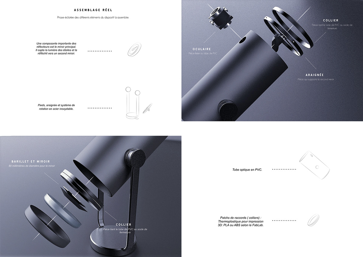 ASTRAM，sketch，black，telescope，