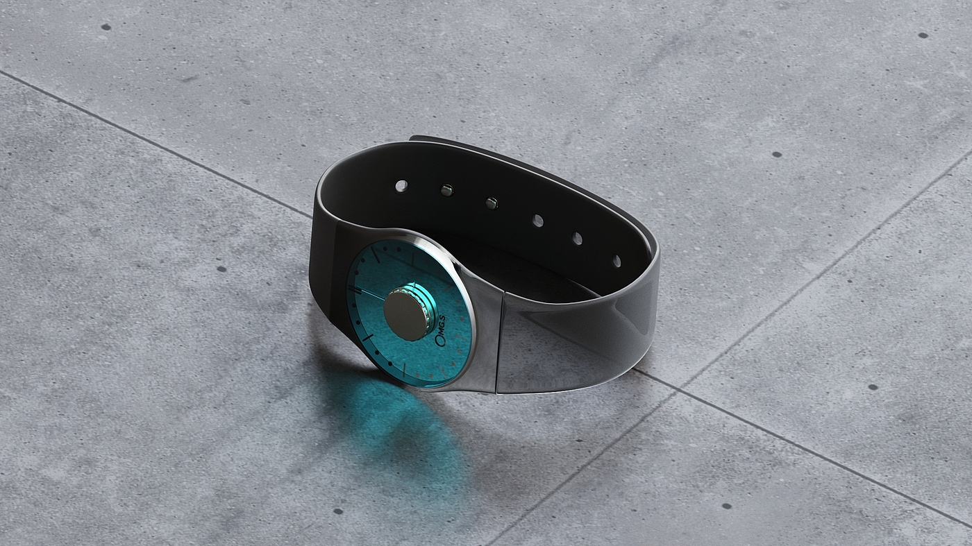 conceptual design，transparent，blue，Watch design，