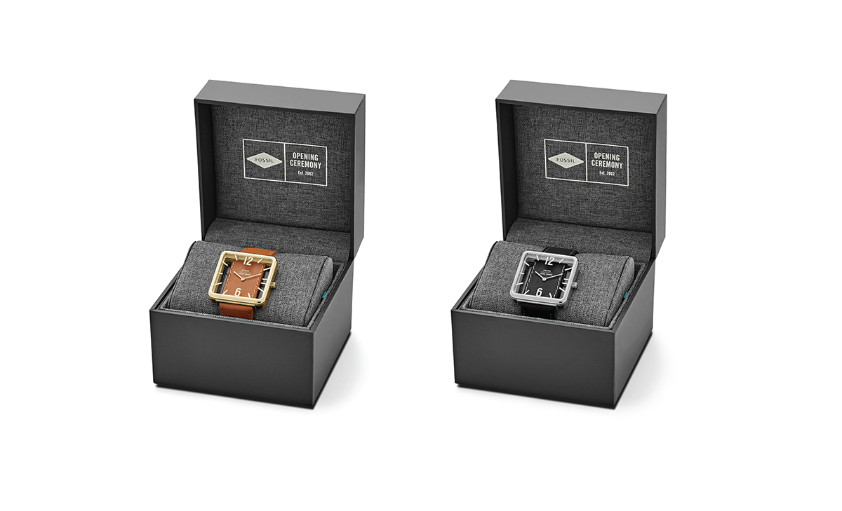 Wrist watch，Wristwatch，black，brown，square，fossil，