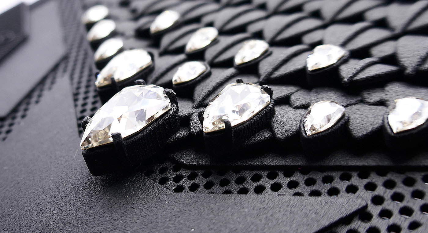 3D printing，SWAROVSKI，crystal，handbag，black，