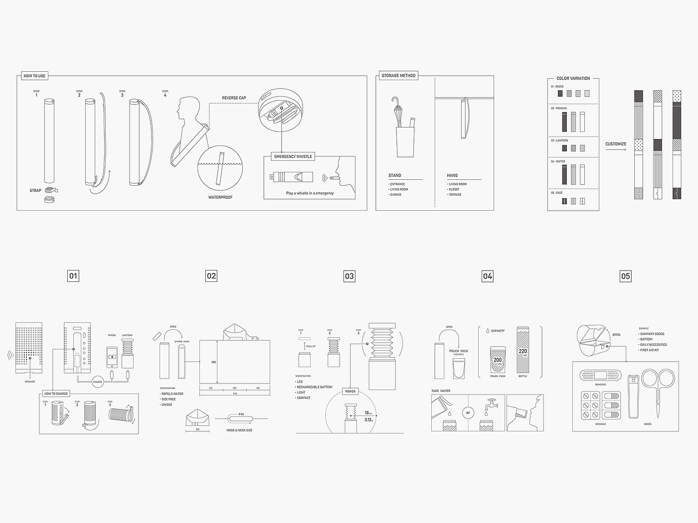 管形，急救包，nendo，