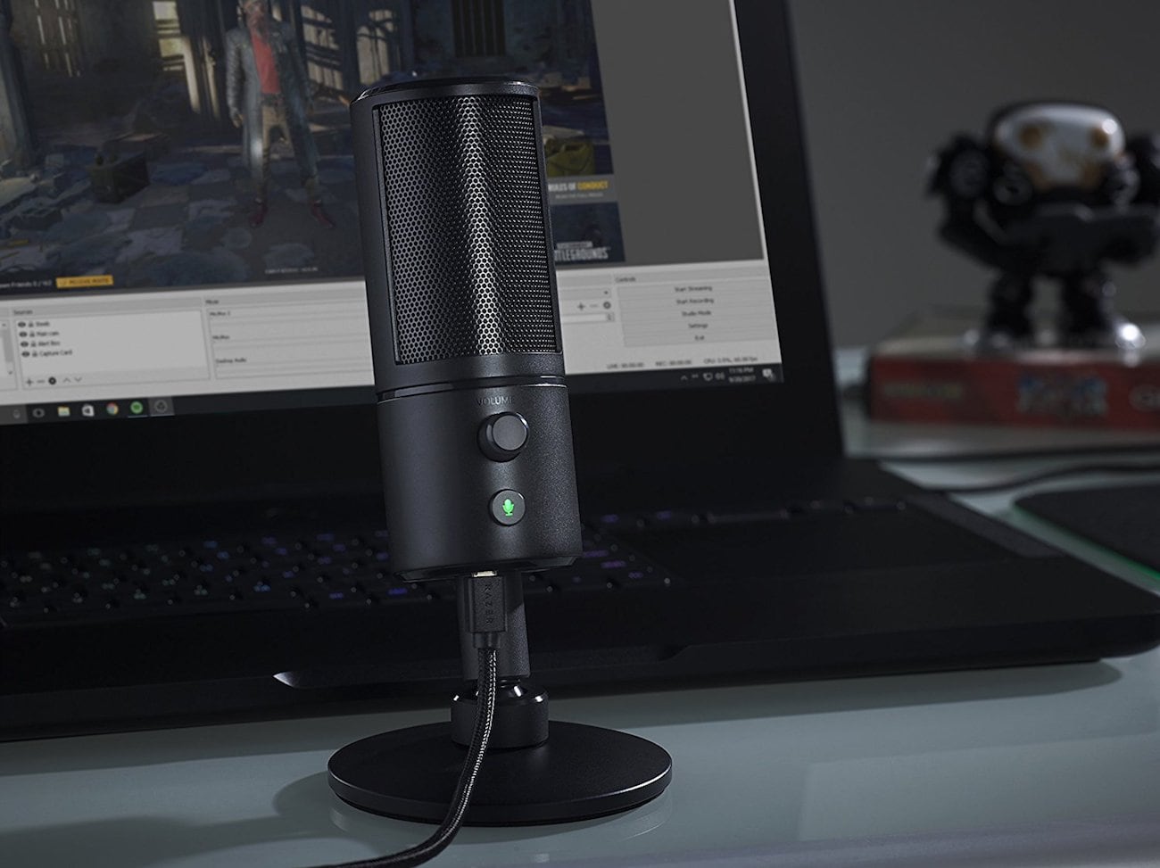 razer seiren x,雷蛇,razer,麦克风,电脑,配备,直播,黑色,游戏,game