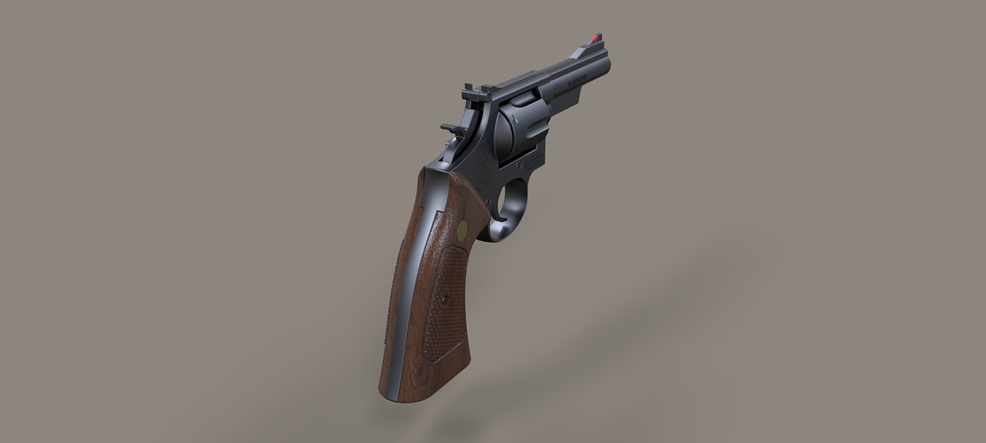 keyshot，Render，one thousand nine hundred and eighty-nine，Revolver，arms，Pistol，