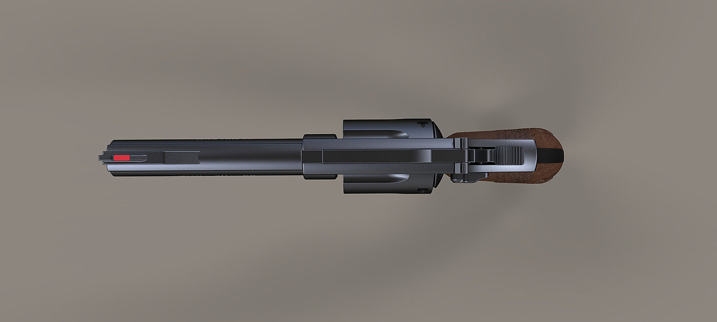keyshot，Render，one thousand nine hundred and eighty-nine，Revolver，arms，Pistol，