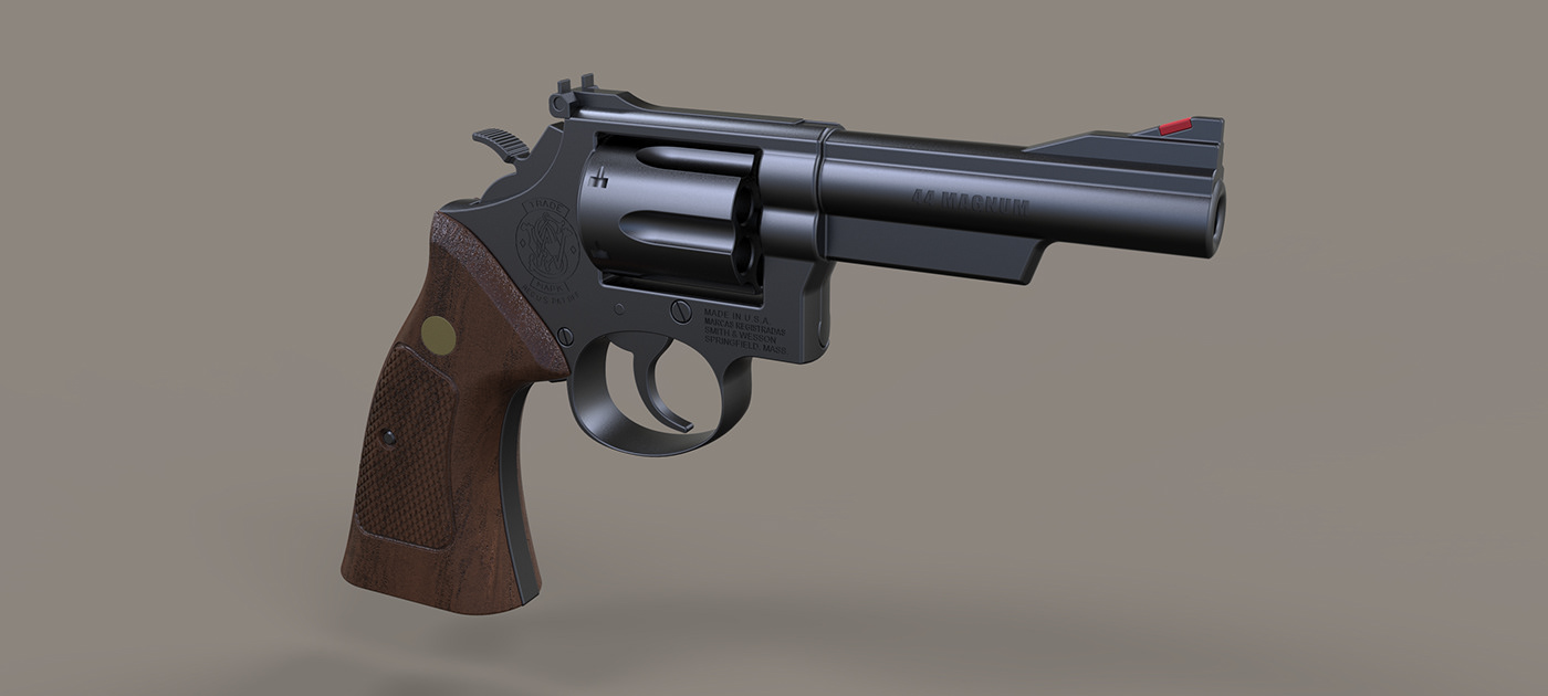 keyshot，Render，one thousand nine hundred and eighty-nine，Revolver，arms，Pistol，