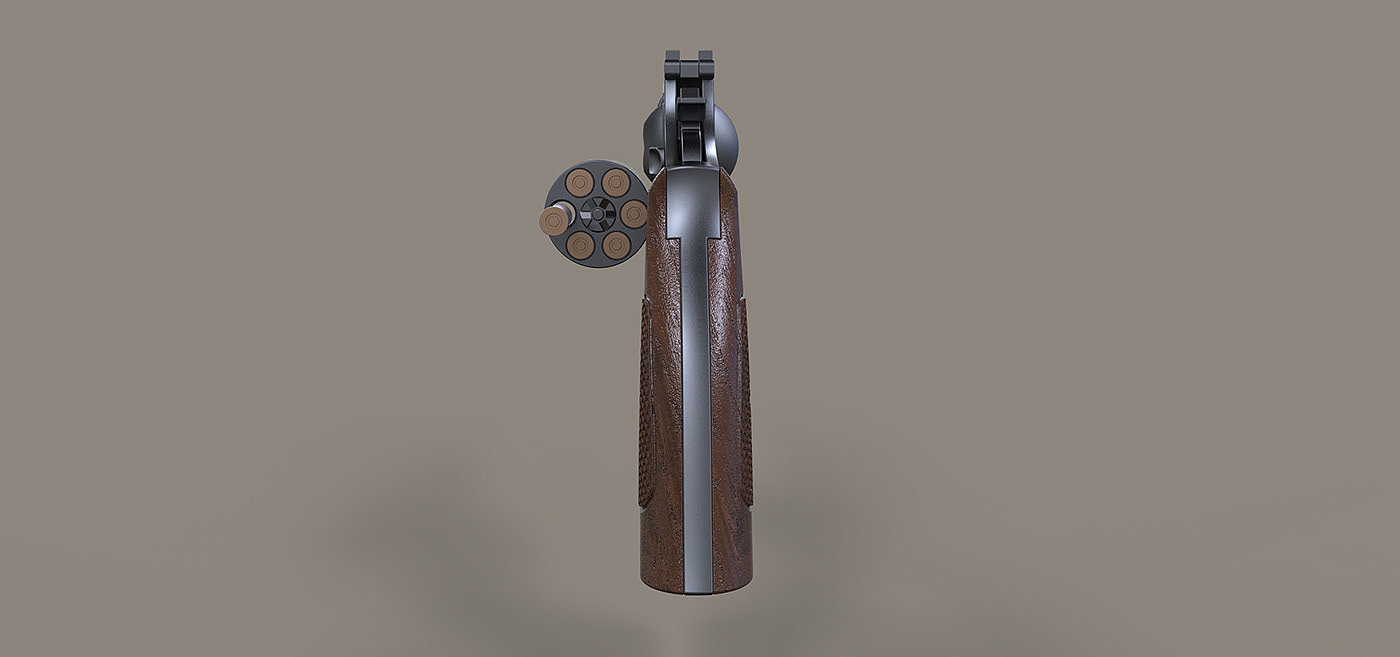 keyshot，Render，one thousand nine hundred and eighty-nine，Revolver，arms，Pistol，