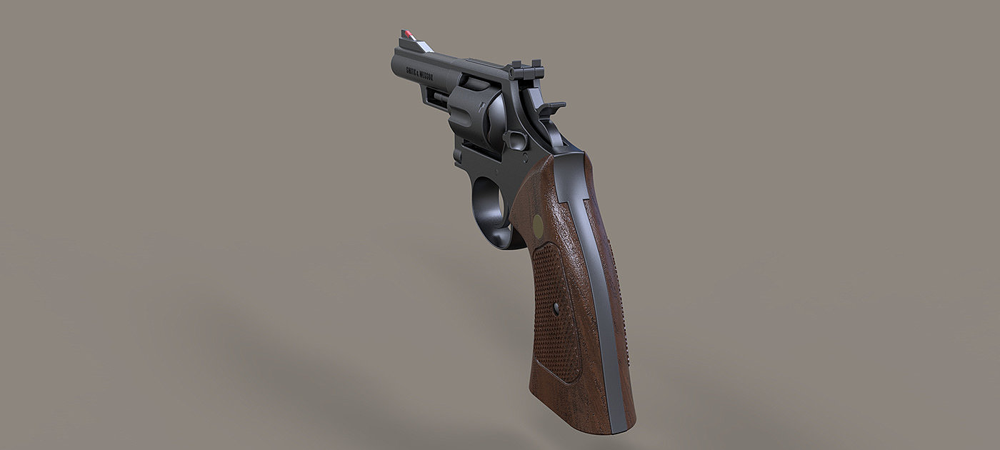 keyshot，Render，one thousand nine hundred and eighty-nine，Revolver，arms，Pistol，
