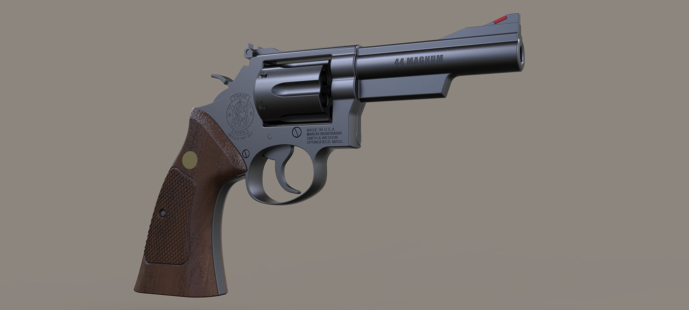 keyshot，Render，one thousand nine hundred and eighty-nine，Revolver，arms，Pistol，