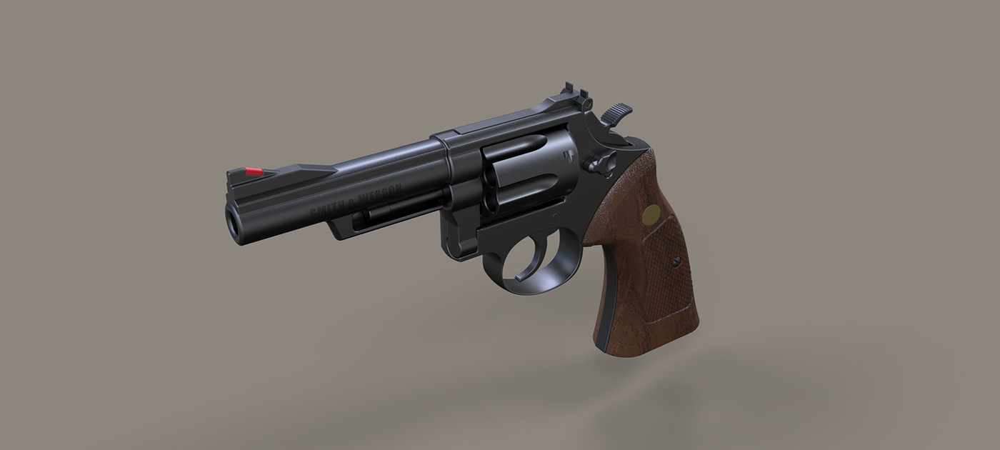 keyshot，Render，one thousand nine hundred and eighty-nine，Revolver，arms，Pistol，