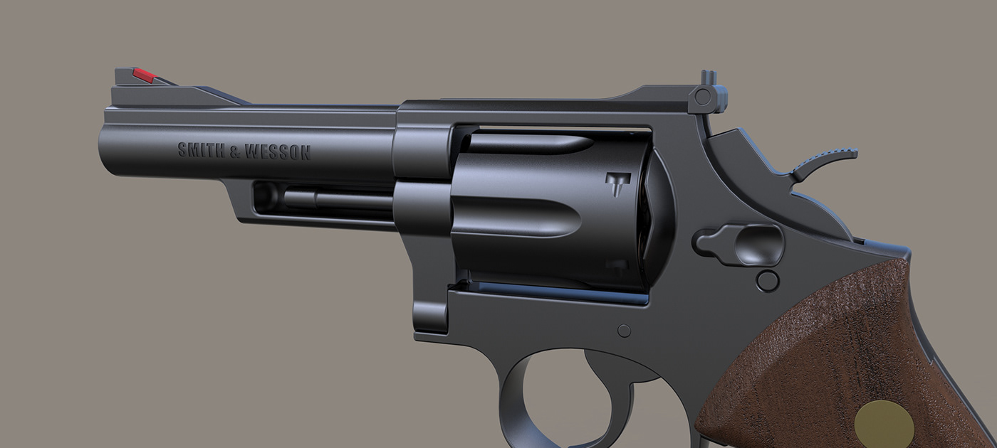 keyshot，Render，one thousand nine hundred and eighty-nine，Revolver，arms，Pistol，