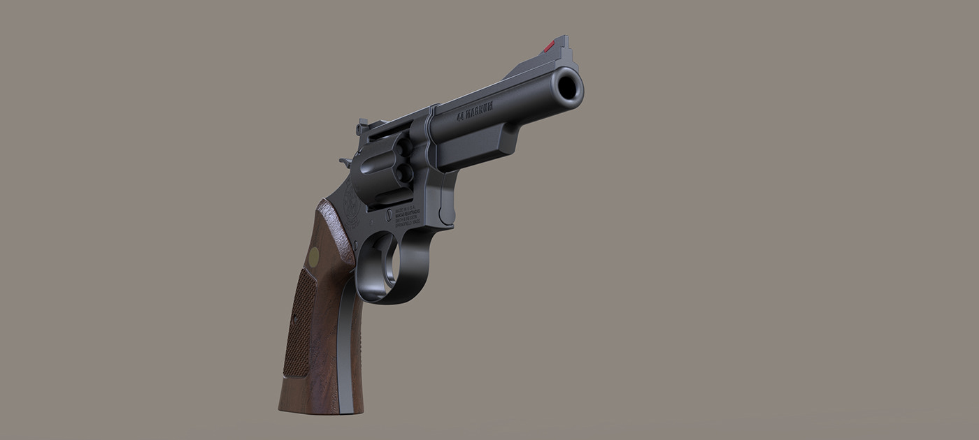 keyshot，Render，one thousand nine hundred and eighty-nine，Revolver，arms，Pistol，