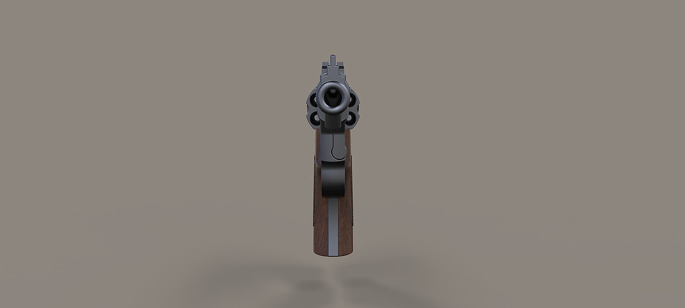 keyshot，Render，one thousand nine hundred and eighty-nine，Revolver，arms，Pistol，