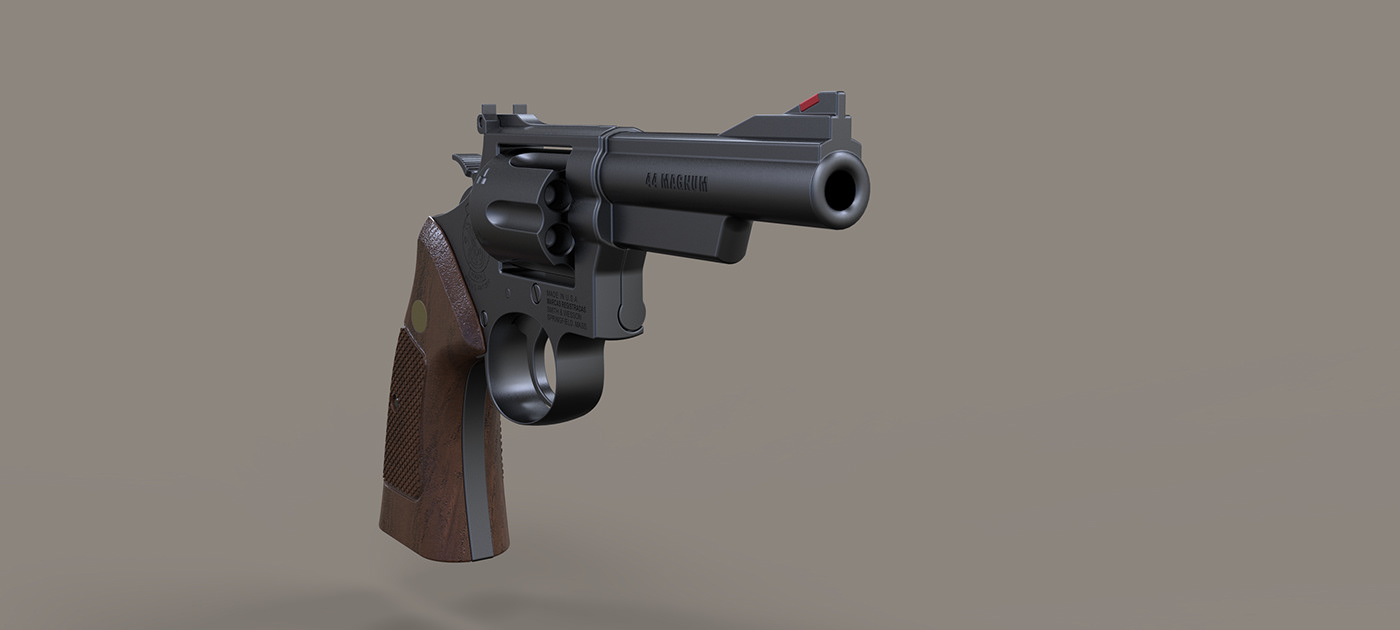 keyshot，Render，one thousand nine hundred and eighty-nine，Revolver，arms，Pistol，