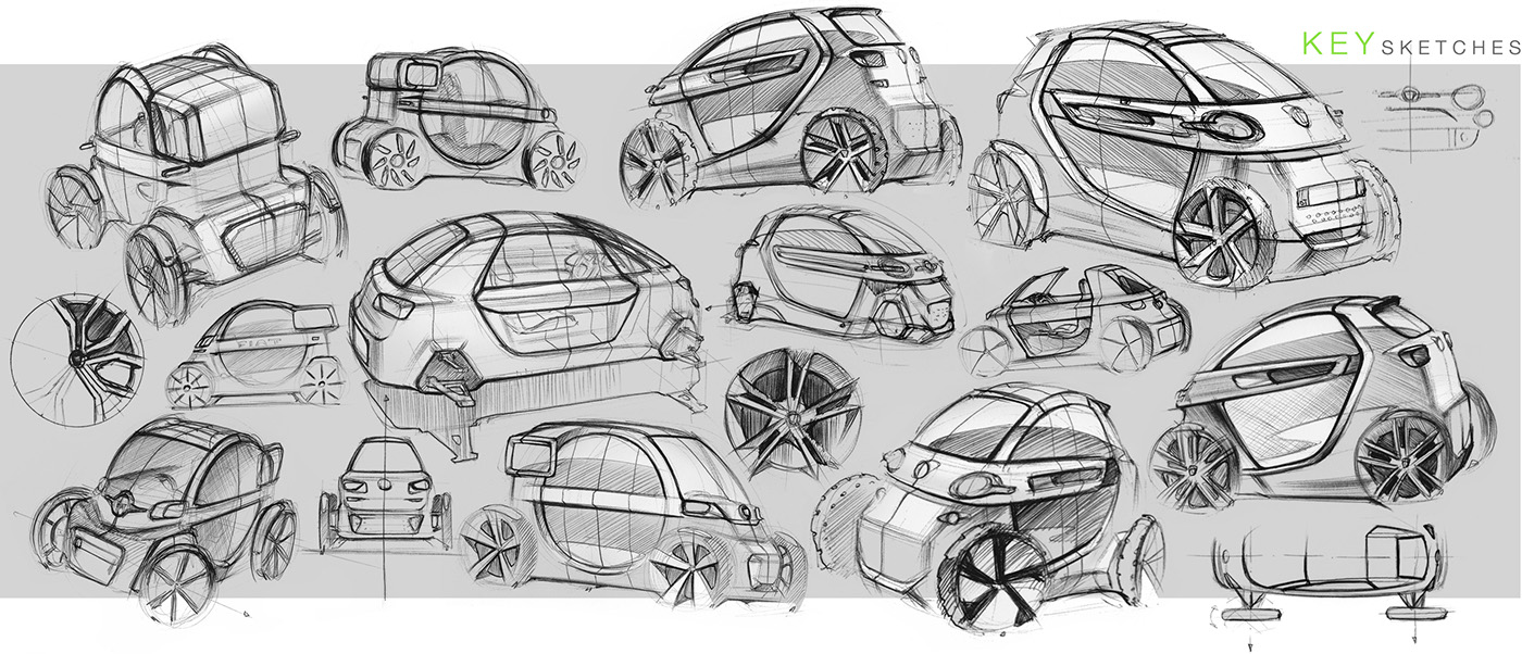 traffic，automobile，Fiat Zero，Electric vehicle，