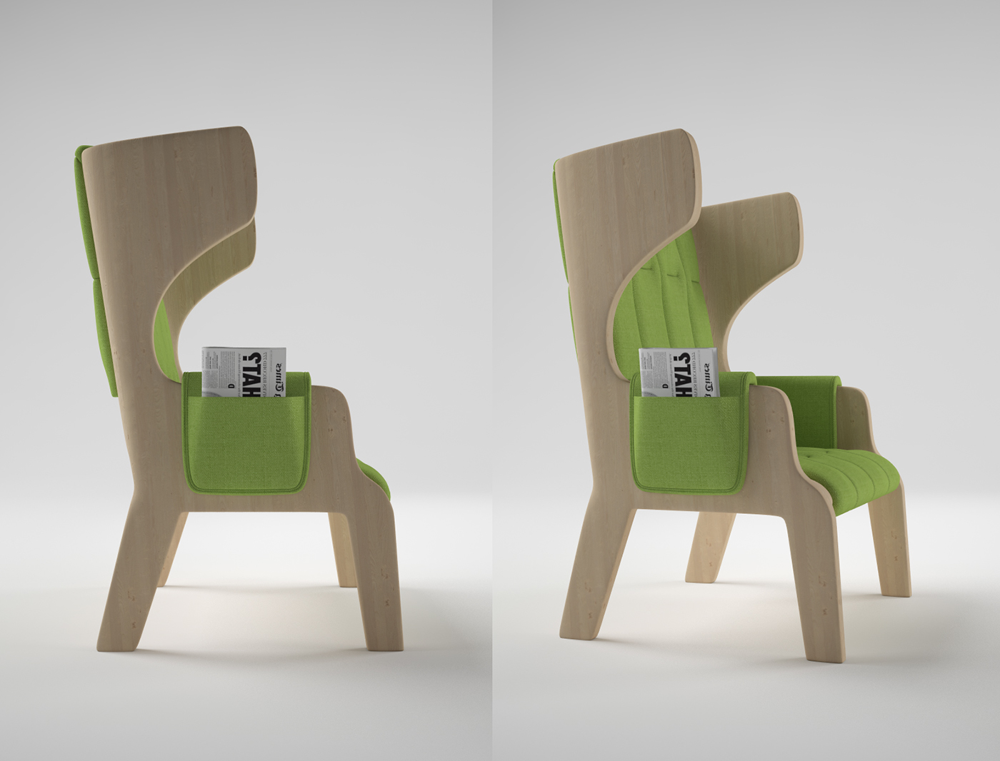 green，furniture，Armchair，Armchair Woody，