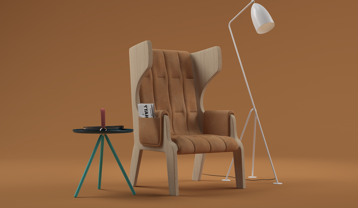 green，furniture，Armchair，Armchair Woody，