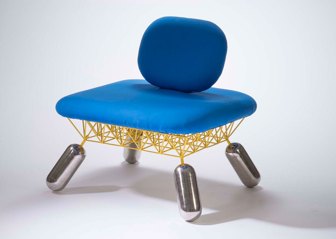 chair，Metal，blue，