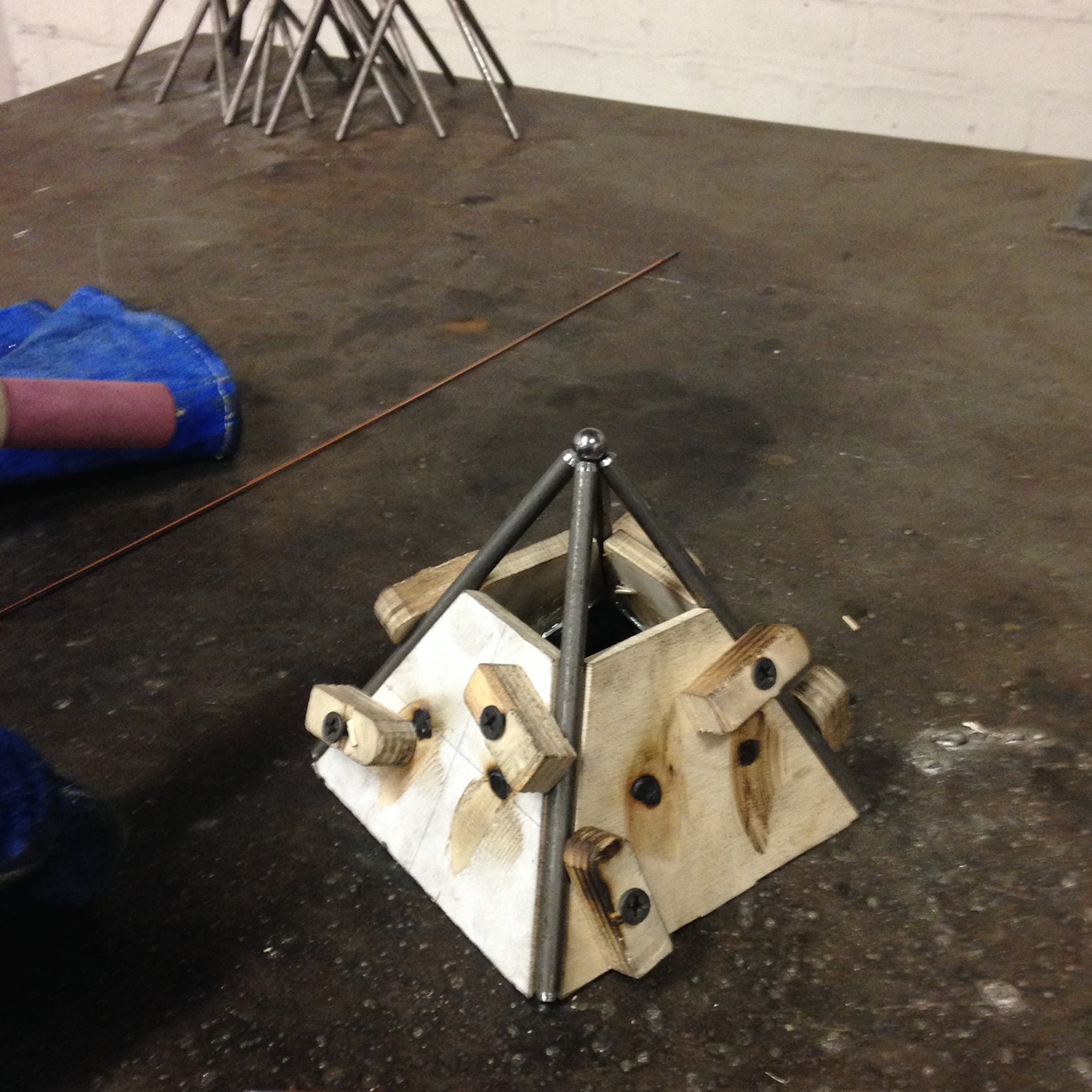 chair，Metal，blue，