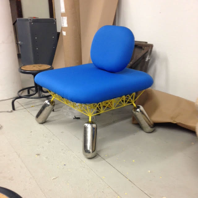 chair，Metal，blue，