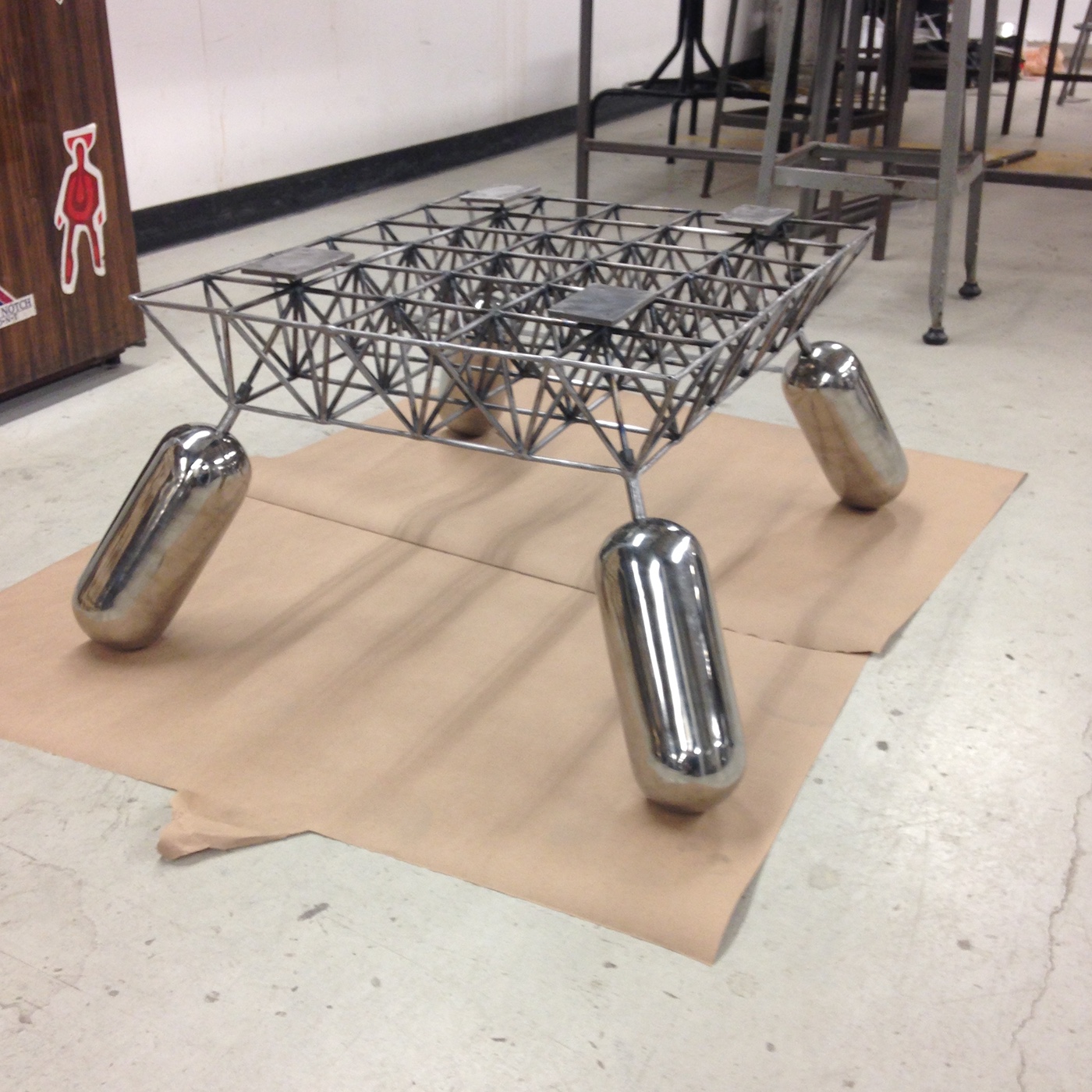 chair，Metal，blue，