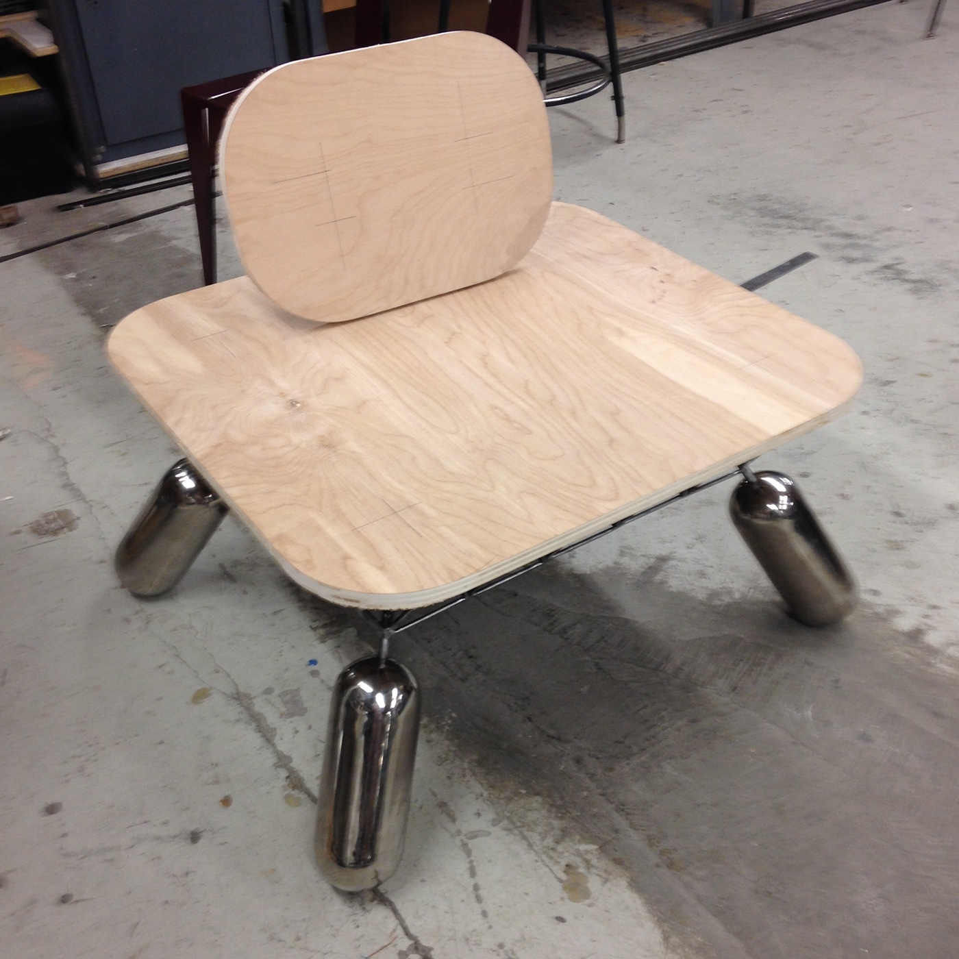 chair，Metal，blue，