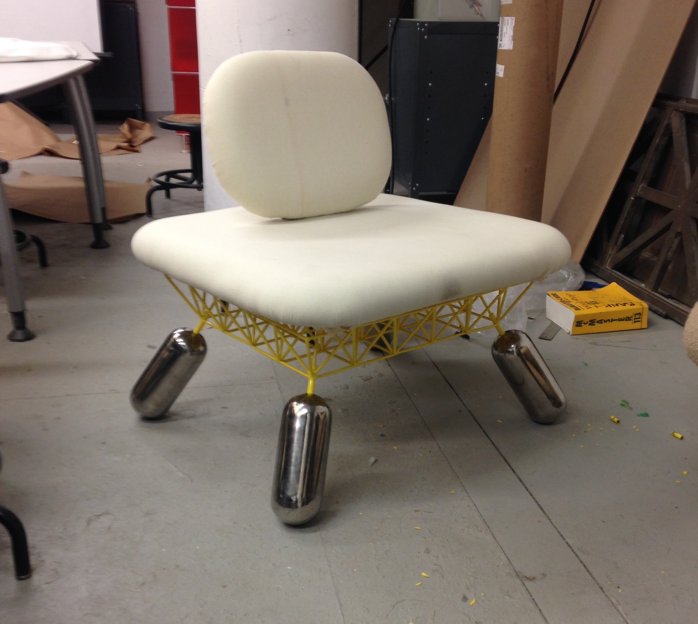 chair，Metal，blue，