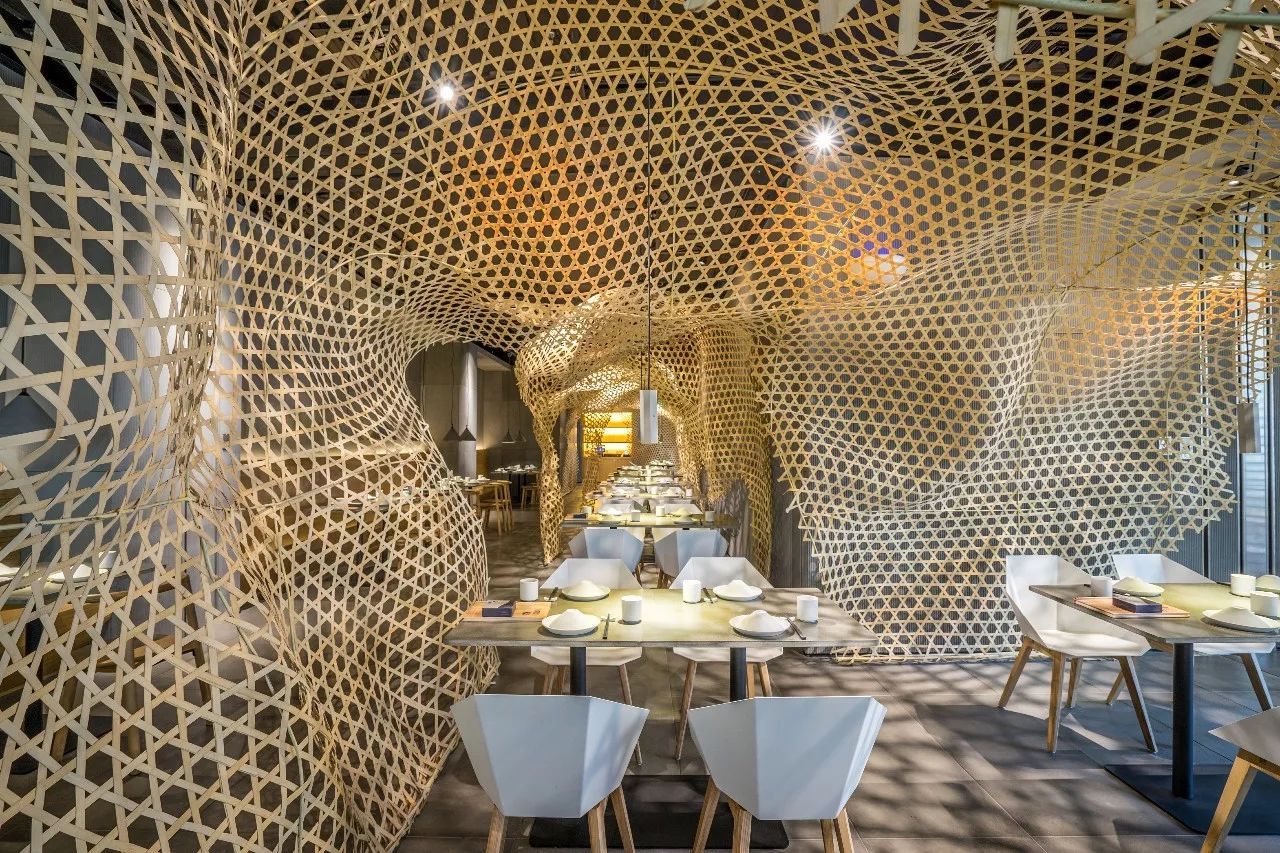 Architecture，indoor，restaurant，Bamboo，