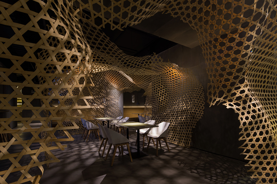 Architecture，indoor，restaurant，Bamboo，