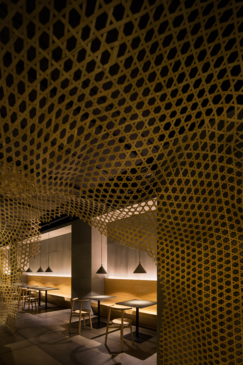 Architecture，indoor，restaurant，Bamboo，