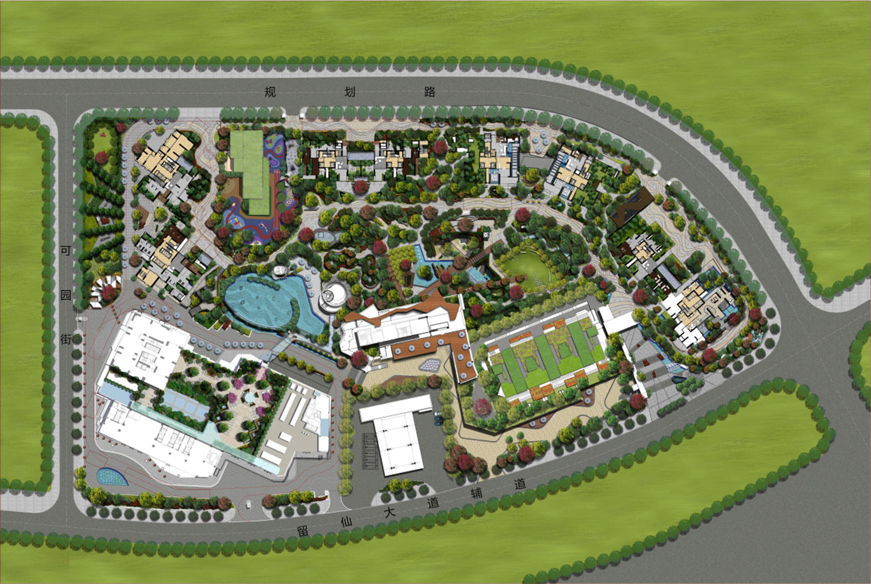 Architectural design，Landscape design，Building interior，mountains and rivers，bionics，Vanke，real estate，Swimming Pool，