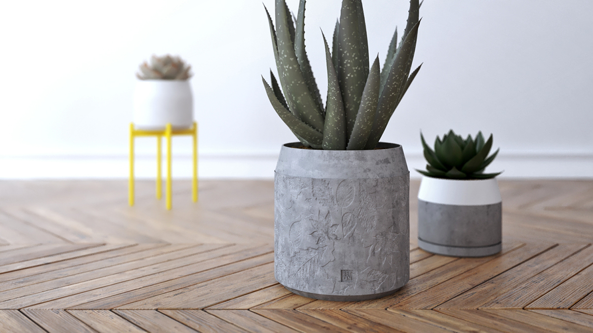 Gardening tools，originality，concrete，Flowerpot，