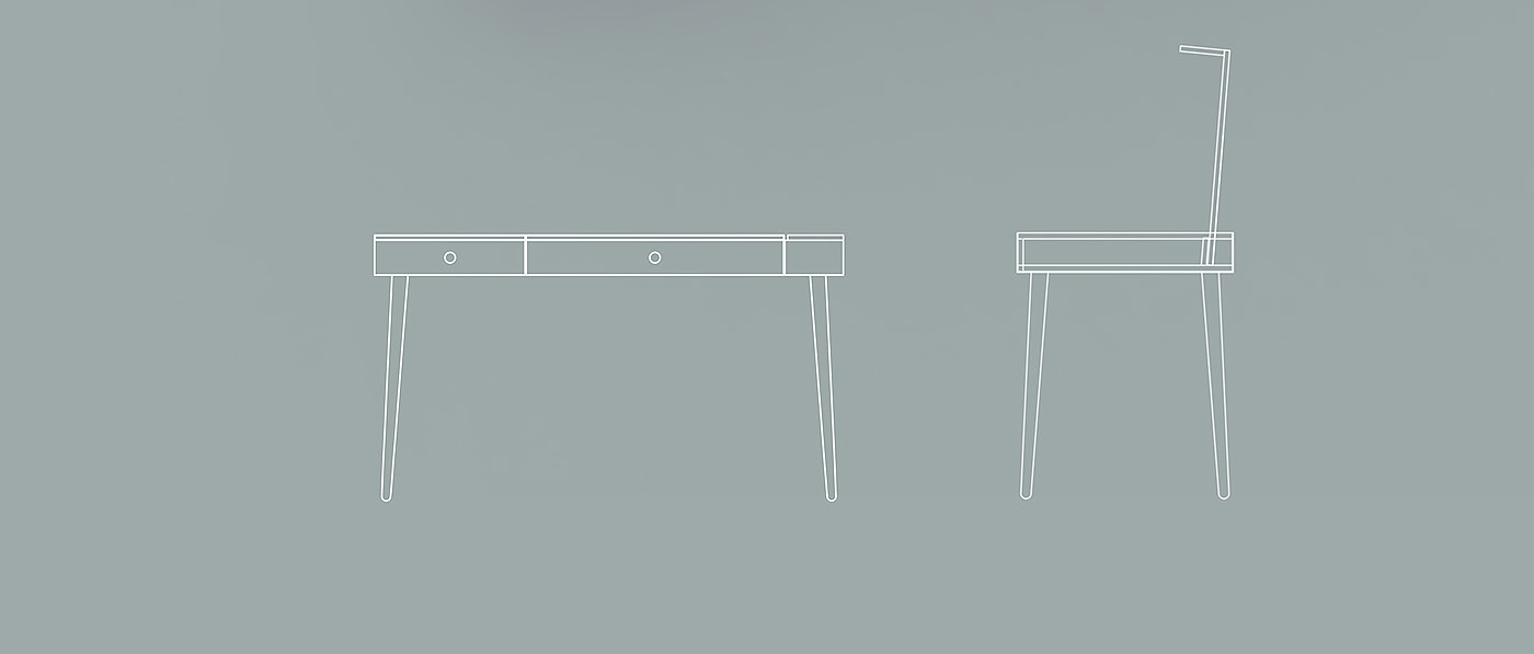 Table，desk，white，Ins，