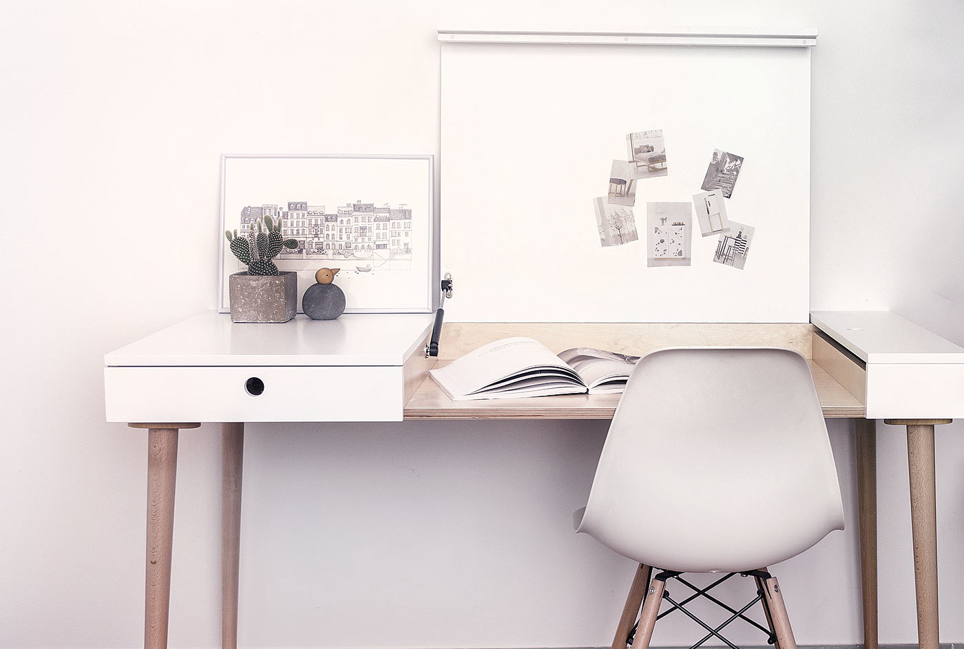 Table，desk，white，Ins，